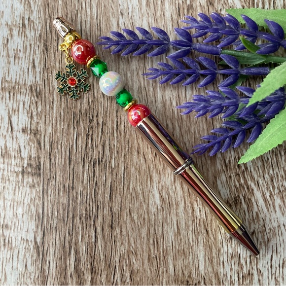 Handcrafted Ginger Tree Pens Beaded Unique Artisan Gifts Office Accessories - Picture 6 of 9